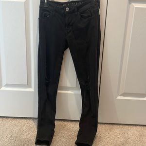 womens black ripped skinny jeans